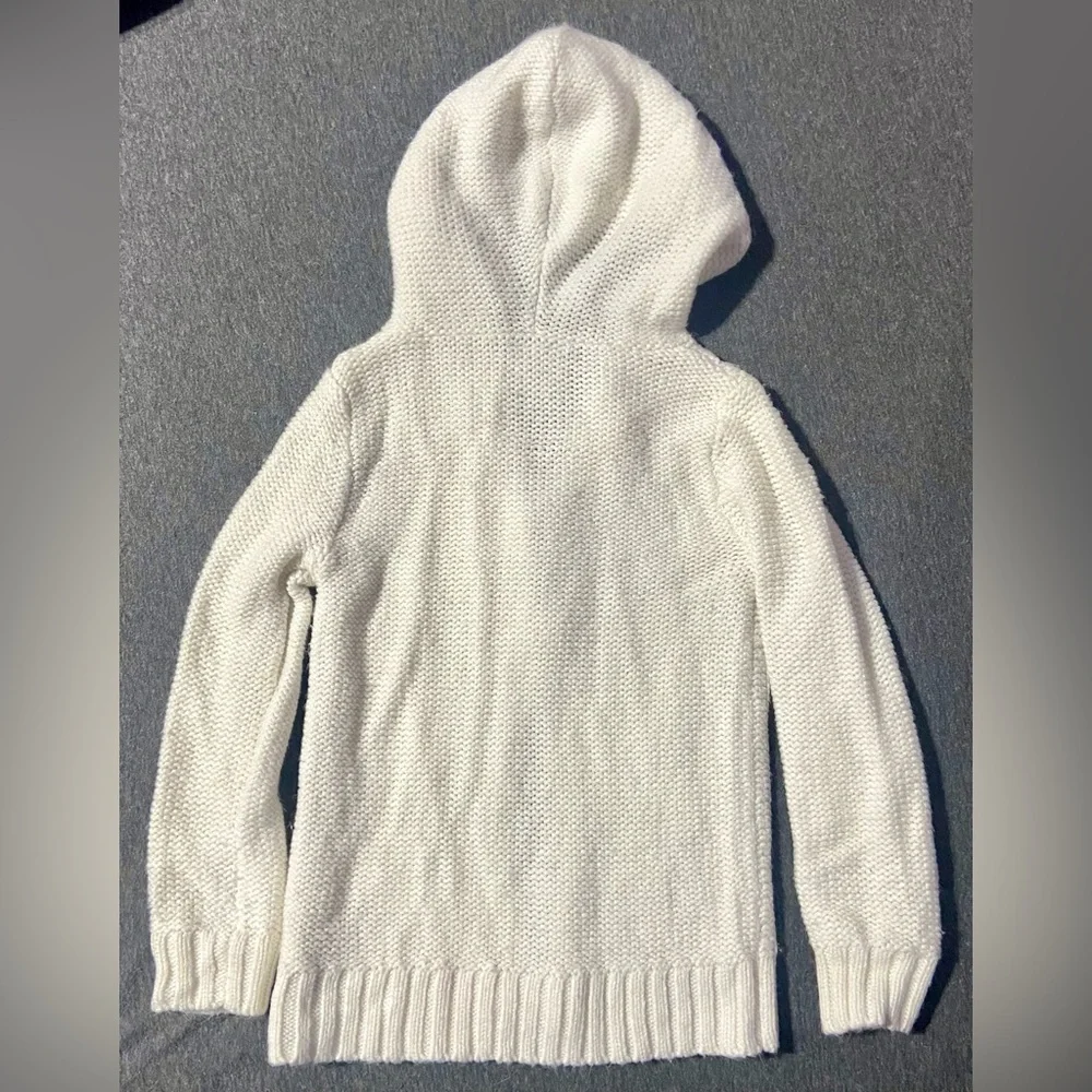 Oshkosh Toddler Girls Clothes 4t Ivory Cable Knit Hooded Cardigan Coat Sweater